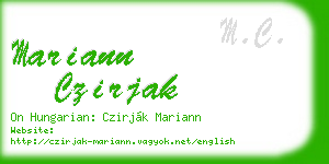 mariann czirjak business card
