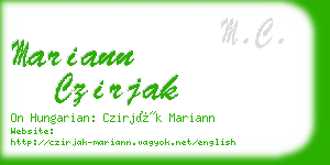 mariann czirjak business card